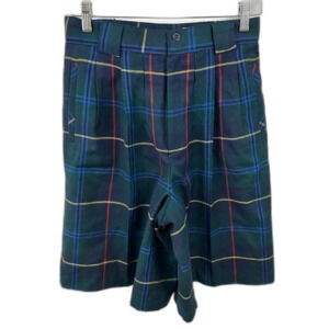 Greg Adams Vintage Plaid Tartan High Waisted Shorts NWT Size 8 British
